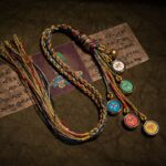 Buddha Stones Tibet Handmade Five God Of Wealth Thangka Protection Wall Car Hanging Decoration Car Hanging Decoration BS 5