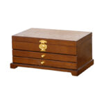 Buddha Stones Retro Wooden Jewelry Box Three-Layer Jewelry Storage Box Jewelry Box BS 18