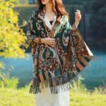 Buddha Stones Tibetan Flowers Leaves Branch Design Tassel Shawl Cozy Travel Scarf Wrap Tibetan Shawl BS 25