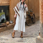 Buddha Stones Tibetan Striped Brown Beige Tassel Shawl Winter Cozy Travel Scarf Wrap Tibetan Shawl BS 12