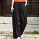 Buddha Stones Plain Wide Leg Pants Dance Women's Yoga Pants With Pockets Wide Leg Pants BS 23