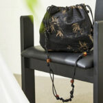 Buddha Stones Yellow Bamboo Leaves Pattern Acetate Crossbody Bag Shoulder Bag Crossbody Bag BS 10