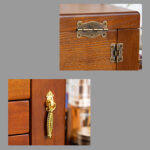 Buddha Stones Vintage Large Capacity Wooden Jewelry Box Jewelry Storage Box With Mirror Jewelry Box BS 10