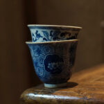 Buddha Stones Jingdezhen Blue and White Porcelain Hand Painted Lotus Plum Blossom Ceramic Teacup Kung Fu Tea Cups Cup BS 1