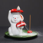 Year of the Rabbit Carrot Mushrooms Rabbit Ceramic Bunny Blessing Incense Burner (Extra 30% Off | USE CODE: FS30) Incense Burner BS Mushroom Rabbit