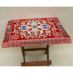 Buddha Stones Flower Endless Knot Prayer Altar Mat Healing Meditation 8 Auspicious Symbols Mat Table Runner Prayer Altar BS 8