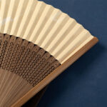 Buddha Stones Lotus Dragonfly Wild Geese Plum Blossom Handheld Silk Bamboo Folding Fan 22.5cm 4