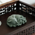 Buddha Stones Small Nine Tailed Fox Protection Home Tea Pet Figurine Decoration Decorations BS 1