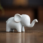 Buddha Stones Small Ceramic Elephant Home Tea Pet Figurine Desk Decoration Decorations BS 2