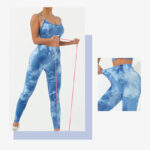 Buddha Stones 2Pcs Camo Print Backless Criss-Cross Strap Top Bra Shorts Leggings Pants Fitness Yoga Outfit Set 2-Piece Outfit BS 19