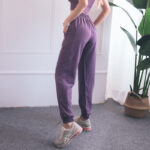 Buddha Stones High Waist Fitness Yoga Sports Jogger Track Pants With Pockets Sweatpants Track Pants BS Purple XL(Waist 80cm/Hips 114cm/Length 95.5cm)