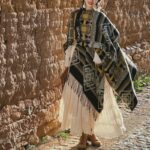 Buddha Stones Tibetan Shawl Striped Geometric Pattern Winter Cozy Travel Tassel Scarf Wrap Tibetan Shawl BS Brown Gray 130*150cm