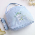 Buddha Stones Embroidery Wisteria Plum Lotus Cherry Blossom Cotton Linen Canvas Tote Crossbody Bag Shoulder Bag Handbag Crossbody Bag BS 8