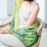 Buddha Stones A Panorama of Rivers and Mountains 100% Mulberry Silk Scarf Premium Grade 6A Silk Shawl Silk Scarf BS 2