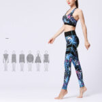 Buddha Stones 2Pcs Sunflower Flowers Leaves Print Top Pants Sports Fitness Yoga Women's Yoga Sets Women's Yoga Sets BS 37