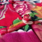 Buddha Stones Ethnic Red Flower Peony Frog-Button Cotton Linen Long Sleeve Shirt Jacket With Pockets 11