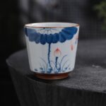 Buddha Stones Lotus Flower Leaf Bamboo Ceramic Teacup Kung Fu Tea Cups Cup BS Lotus 6.5cm*6.2cm*100ml