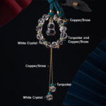 Buddha Stones White Crystal Deer Gourd Protection Car Hanging Decoration Car Hanging Decoration BS 10