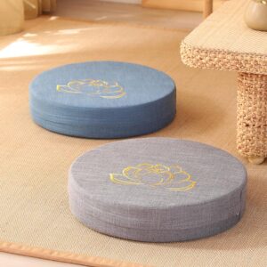 Buddha Stones Lotus Embroidery Cotton Linen Meditation Seat Cushion Decorations BS main