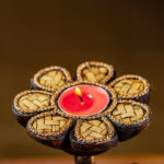 Buddha Stones Hand Pattern Wood Candlestick Home Candle Holder Decoration Candle Holder BS 18
