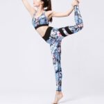 Buddha Stones 2Pcs Sunflower Flowers Leaves Print Top Pants Sports Fitness Yoga Women's Yoga Sets Women's Yoga Sets BS 24