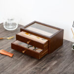 Buddha Stones Retro Solid Wood Jewelry Box Jewelry Storage Box With Drawer Jewelry Box BS 13