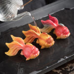 Buddha Stones Color Changing Koi Fish Resin Tea Pet Wealth Home Figurine Decoration Decorations BS main