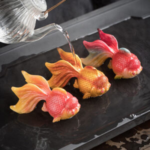 Buddha Stones Color Changing Koi Fish Resin Tea Pet Wealth Home Figurine Decoration Decorations BS main