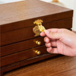 Buddha Stones Retro Wooden Jewelry Box Three-Layer Jewelry Storage Box Jewelry Box BS 8