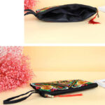 Buddha Stones Dragon Butterfly Cosmos Flower Embroidery Wallet Shopping Purse Purse BS 22