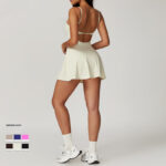 Buddha Stones Solid Backless Tennis Yoga Women Sports Dress Sports Dress BS 7