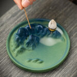 Buddha Stones Creative Mountain River Ceramic Healing Backflow Incense Burner Incense Burner BS 17
