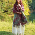 Buddha Stones Tibetan Vine Leaves Pattern Design Shawl Cozy Travel Scarf Wrap Tibetan Shawl BS 16