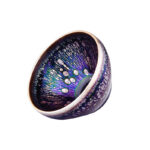 Buddha Stones Handmade Chinese Jianzhan Purple Glaze Ceramic Teacup Ceramic Tenmoku Kung Fu Tea Cup Jian Zhan Tea Cup BS 4