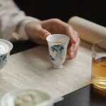 Buddha Stones Small Hand Painted Grapes Ceramic Teacup Kung Fu Tea Cup 30ml Cup BS 4