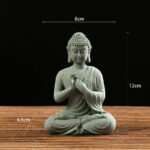 Buddha Stones Tibetan Meditation Contemplation Buddha Serenity Compassion Statue Figurine Decoration Decorations BS Praying 8*4.5*12cm