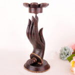 Buddha Stones Hand Pattern Wood Candlestick Home Candle Holder Decoration Candle Holder BS 9
