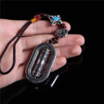 Buddha Stones Tibet Om Mani Padme Hum Prayer Wheel Peace Rotatable Car Hanging Decoration Car Hanging Decoration BS 10