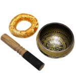 Buddha Stones Tibetan Meditation Sound Bowl Handcrafted for Healing and Mindfulness Support Protection Singing Bowl Set Singing Bowl BS 13