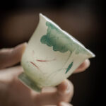 Buddha Stones Koi Fish Lotus Leaf Pattern Ceramic Teacup Kung Fu Tea Cup 65ml Cup BS 2