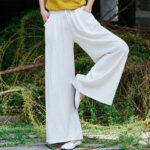 Buddha Stones Plain Wide Leg Pants Dance Women's Yoga Pants With Pockets Wide Leg Pants BS 15