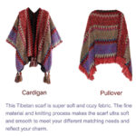 Buddha Stones Tibetan Shawl Knitting Warm Cloak Tibetan Tassel Scarf Tibetan Shawl BS 20