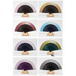 Buddha Stones Gradient Color Hollow Engraved Handheld Bamboo Folding Fan Folding Fan BS 16