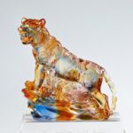 Buddha Stones Handmade Liuli Crystal Tiger Art Piece Protection Home Decoration Decorations BS 2