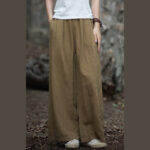 Buddha Stones Retro Wide Leg Pants Casual Women's Yoga Pants With Pockets Wide Leg Pants BS 29
