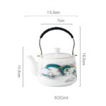 Buddha Stones Vintage Dragon Mountain Fisherman Landscape White Porcelain Ceramic Kung Fu Teapot Teapot BS 13