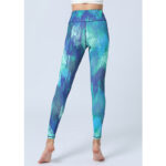 Buddha Stones Leaves Print Pants Sports Fitness Yoga High Waist Leggings Women's Yoga Pants Leggings BS 9