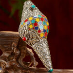 Buddha Stones Tibetan Handmade Natural Shankha Colorful Conch Shell Seashell Wealth Home Decoration Decorations BS 7