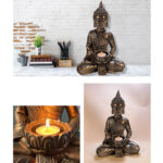 Buddha Stones Tibetan Buddha Blessing Decoration Candlestick Decoration BS 4