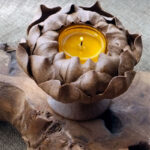 Buddha Stones Lotus Flower Ceramic Candle Holder Incense Burner Home Offering Decoration Candle Holder BS 10